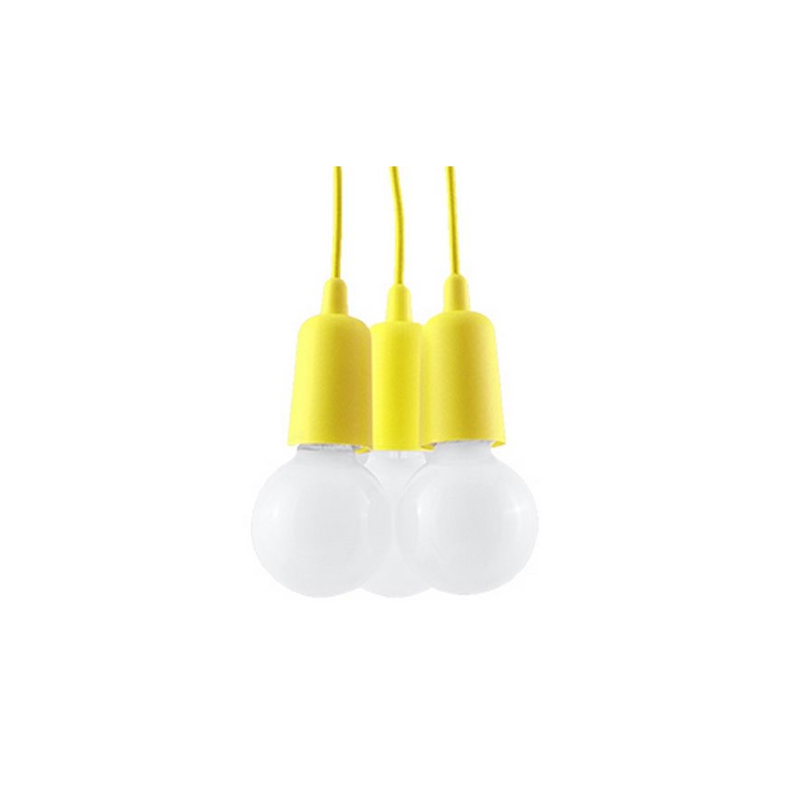 Żyrandol na lince DIEGO 3xE27/60W/230V żółty
