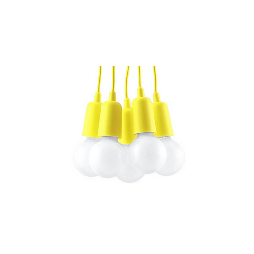 Żyrandol na lince DIEGO 5xE27/60W/230V żółty