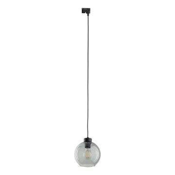 Żyrandol na lince do 1-fazowego systemu szynowego CUBUS 1xE27/15W/230V czarny/dym czarny