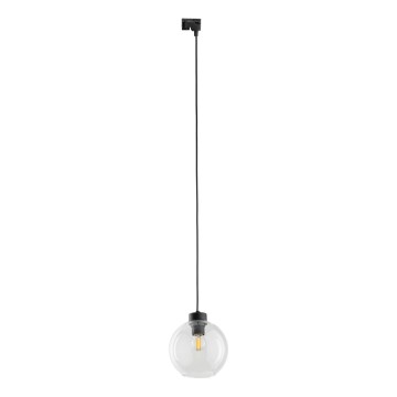 Żyrandol na lince do 1-fazowego systemu szynowego CUBUS 1xE27/15W/230V czarny/przezroczysty