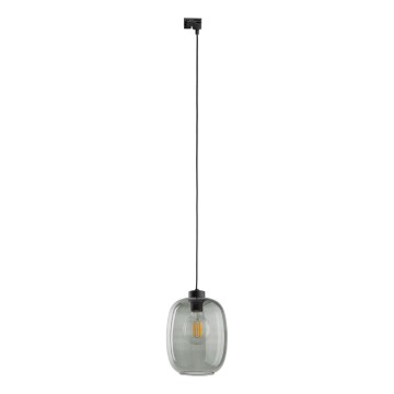 Żyrandol na lince do 1-fazowego systemu szynowego ELIO 1xE27/15W/230V czarny/dymny czarny