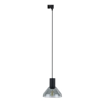 Żyrandol na lince do 1-fazowego systemu szynowego NEO 1xE27/15W/230V czarny/dym czarny