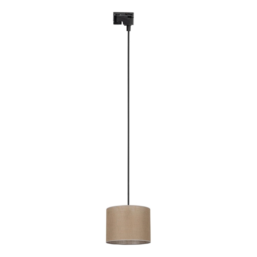 Żyrandol na lince do 1-fazowego systemu szynowego TRACER 1xE27/15W/230V śr. 20 cm czarny/brązowy