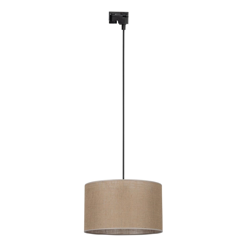 Żyrandol na lince do 1-fazowego systemu szynowego TRACER 1xE27/15W/230V śr. 38 cm czarny/brązowy