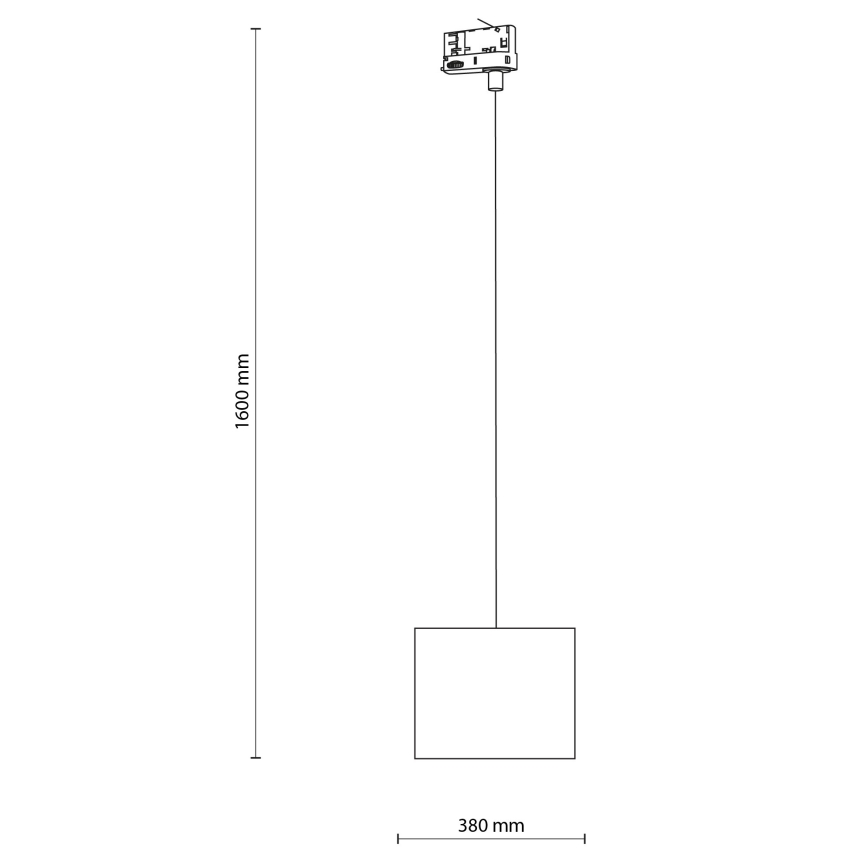Żyrandol na lince do 3-fazowego systemu szynowego TRACER 1xE27/15W/230V śr. 20 cm czarny/biały