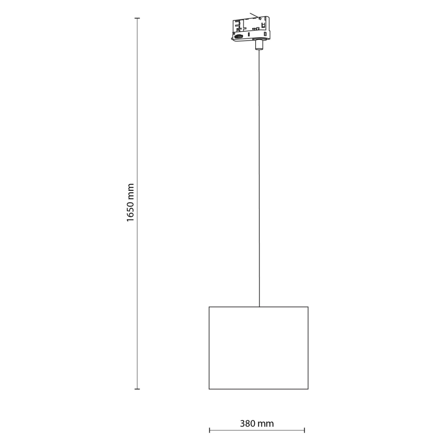 Żyrandol na lince do 3-fazowego systemu szynowego TRACER 1xE27/15W/230V śr. 30 cm czarny/biały
