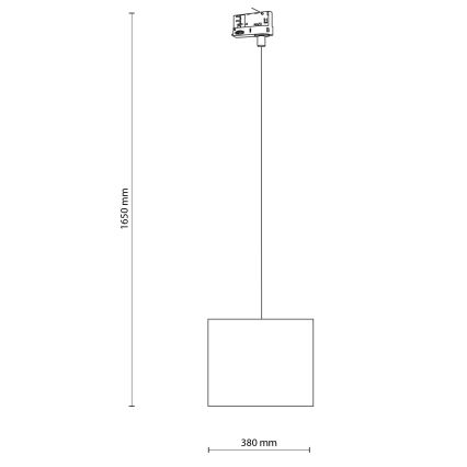 Żyrandol na lince do 3-fazowego systemu szynowego TRACER 1xE27/15W/230V śr. 30 cm czarny