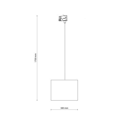 Żyrandol na lince do 3-fazowego systemu szynowego TRACER 1xE27/15W/230V śr. 38 cm czarny/brązowy