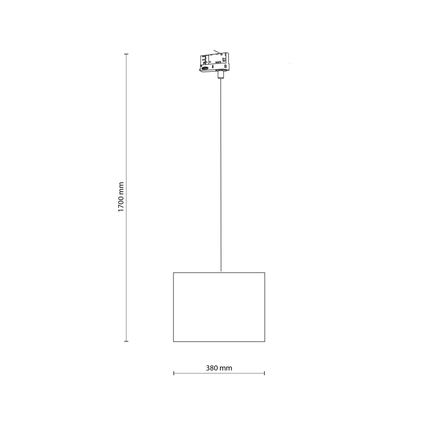 Żyrandol na lince do 3-fazowego systemu szynowego TRACER 1xE27/15W/230V śr. 38 cm czarny