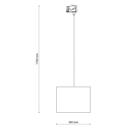 Żyrandol na lince do 3-fazowego systemu szynowego TRACER 1xE27/15W/230V śr. 38 cm czarny/szary