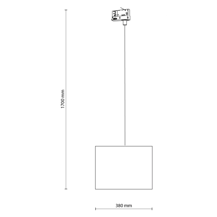 Żyrandol na lince do 3-fazowego systemu szynowego TRACER 1xE27/15W/230V śr. 38 cm czarny/szary