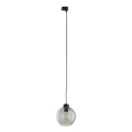 Żyrandol na lince do 3-fazowego systemu szynowego CUBUS 1xE27/15W/230V czarny/dym czarny