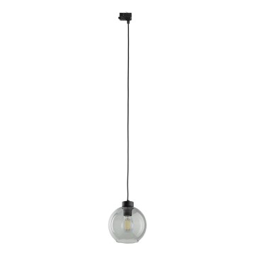Żyrandol na lince do 3-fazowego systemu szynowego CUBUS 1xE27/15W/230V czarny/dym czarny