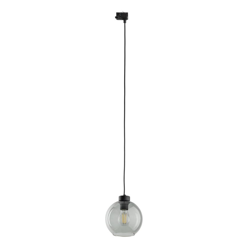 Żyrandol na lince do 3-fazowego systemu szynowego CUBUS 1xE27/15W/230V czarny/dym czarny