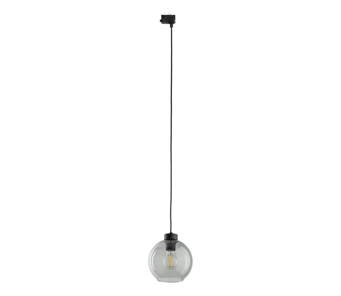 Żyrandol na lince do 3-fazowego systemu szynowego CUBUS 1xE27/15W/230V czarny/dym czarny
