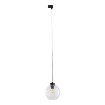 Żyrandol na lince do 3-fazowego systemu szynowego CUBUS 1xE27/15W/230V czarny/przezroczysty