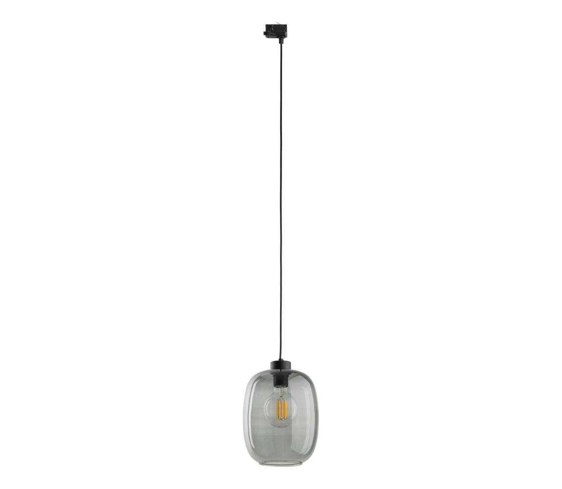 Żyrandol na lince do 3-fazowego systemu szynowego ELIO 1xE27/15W/230V czarny/dym czarny
