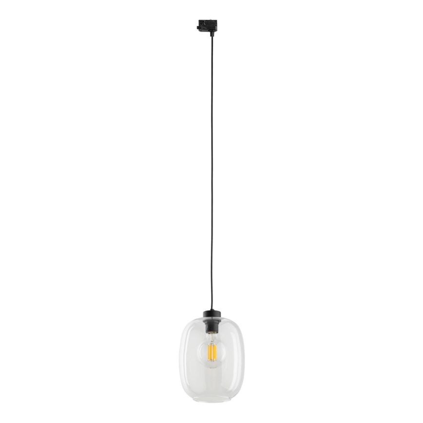 Żyrandol na lince do 3-fazowego systemu szynowego ELIO 1xE27/15W/230V czarny/przezroczysty