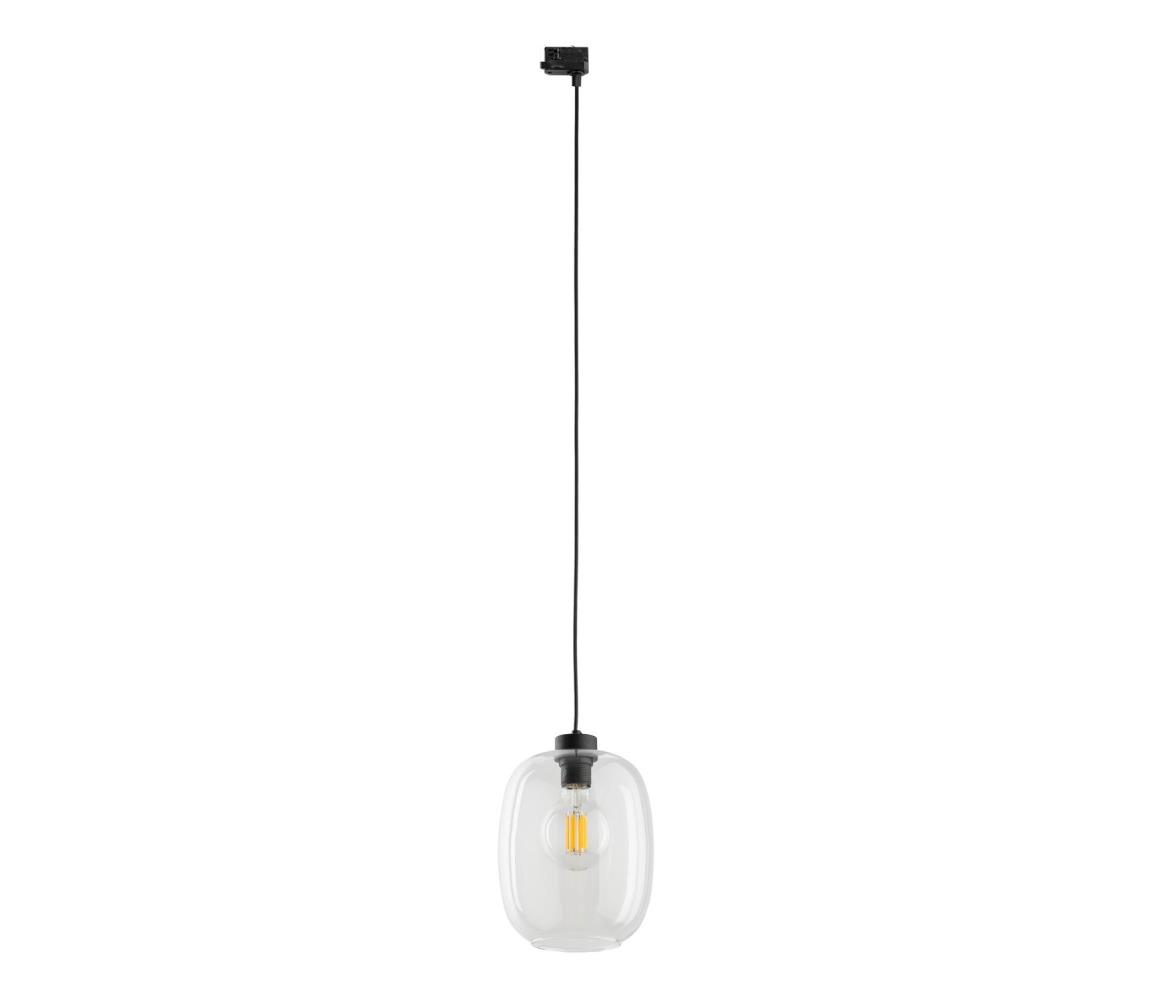 Żyrandol na lince do 3-fazowego systemu szynowego ELIO 1xE27/15W/230V czarny/przezroczysty