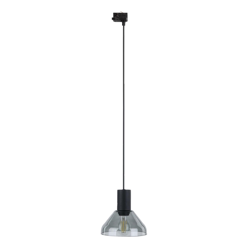 Żyrandol na lince do 3-fazowego systemu szynowego NEO 1xE27/15W/230V czarny/dym czarny