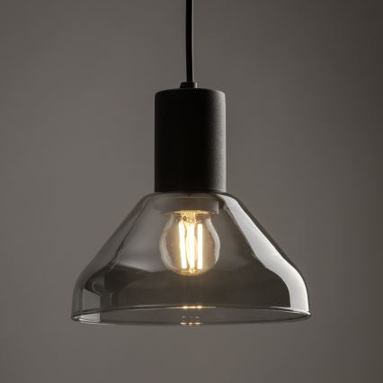 Żyrandol na lince do 3-fazowego systemu szynowego NEO 1xE27/15W/230V czarny/dym czarny