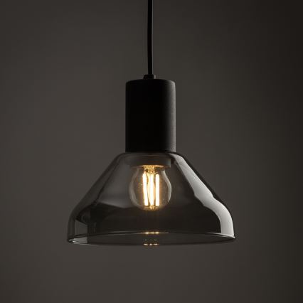 Żyrandol na lince do 3-fazowego systemu szynowego NEO 1xE27/15W/230V czarny/dym czarny