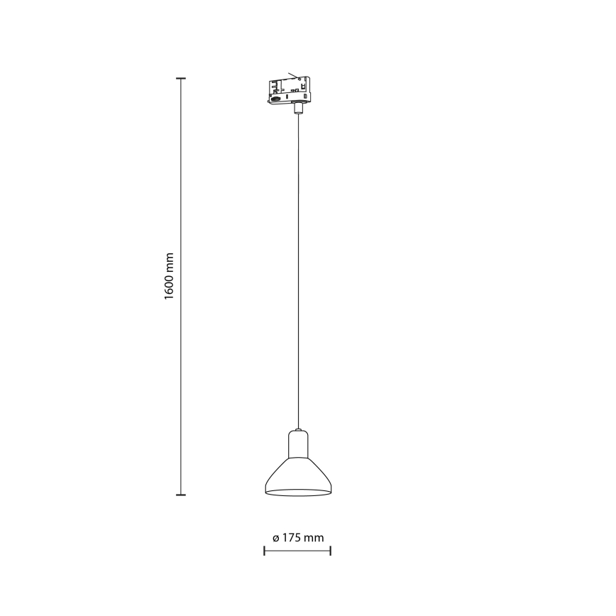Żyrandol na lince do 3-fazowego systemu szynowego NEO 1xE27/15W/230V czarny/dym czarny