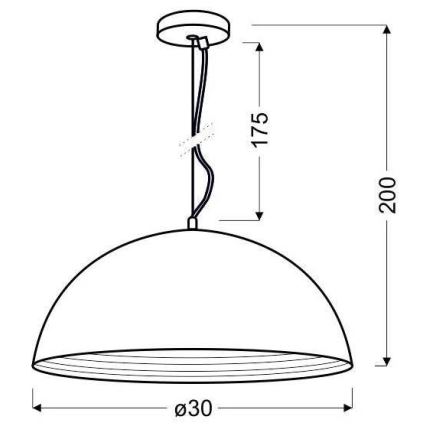 Żyrandol na lince DORADA 1xE27/60W/230V miedź