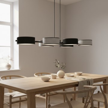 Żyrandol na lince DRUMZ 6xE14/10W/230V czarny/szary