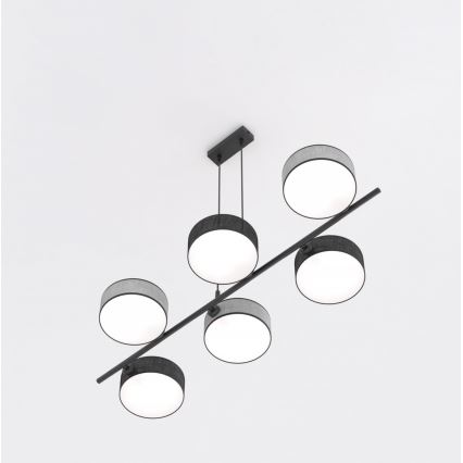 Żyrandol na lince DRUMZ 6xE14/10W/230V czarny/szary