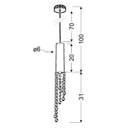 Żyrandol na lince DUERO 1xGU10/3W/230V