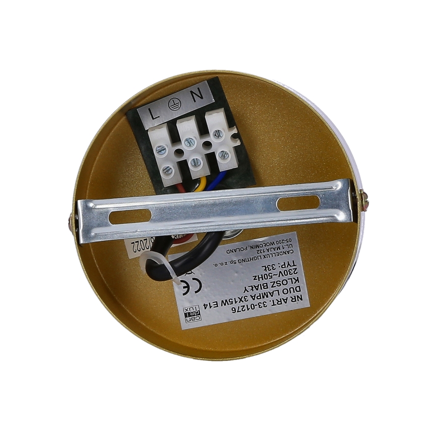 Żyrandol na lince DUO 3xE14/40W/230V złoty/czarny