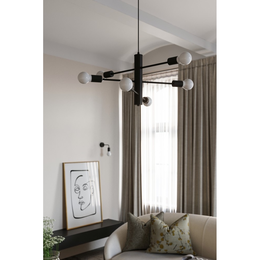 Żyrandol na lince DUOMO 3D 3xE27/60W/230V czarny