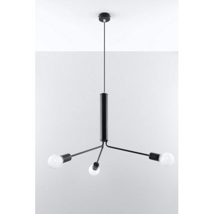Żyrandol na lince DUOMO 3D 3xE27/60W/230V czarny