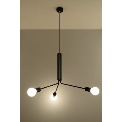 Żyrandol na lince DUOMO 3D 3xE27/60W/230V czarny