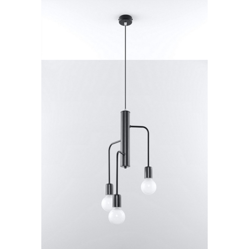 Żyrandol na lince DUOMO 3M 3xE27/60W/230V czarny