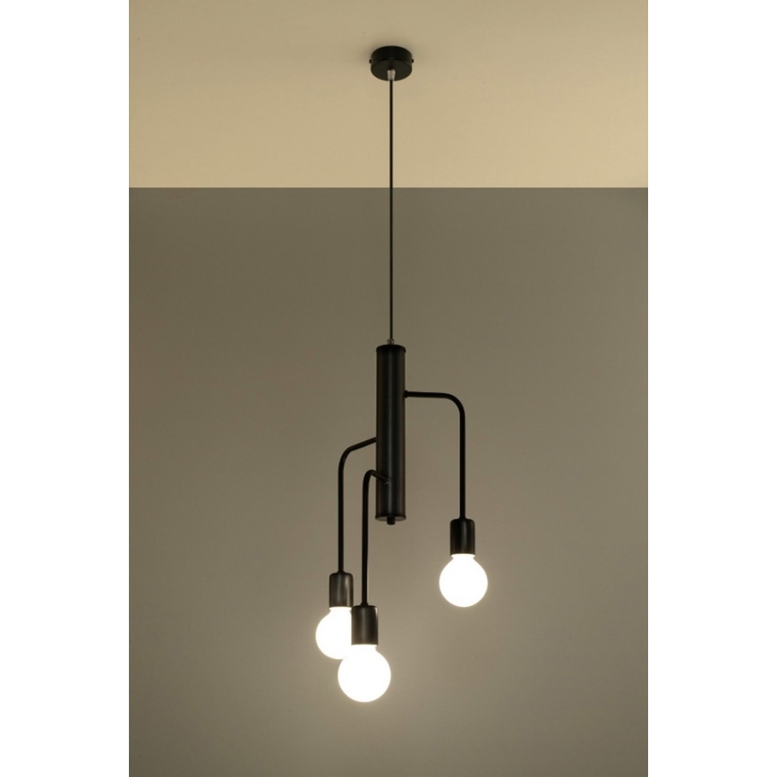Żyrandol na lince DUOMO 3M 3xE27/60W/230V czarny