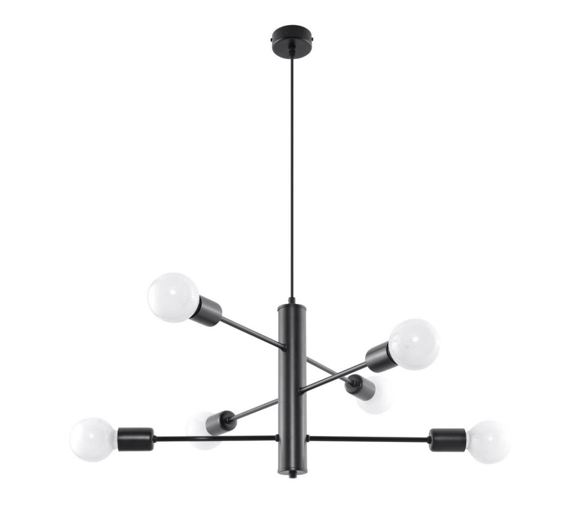 Żyrandol na lince DUOMO 6 6xE27/60W/230V czarny