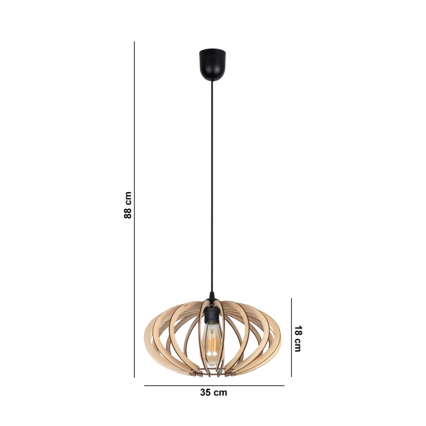 Żyrandol na lince EARTH 1xE27/60W/230V czarny/beżowy