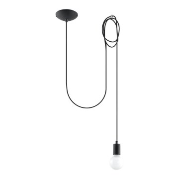 Żyrandol na lince EDISON 1 1xE27/60W/230V pająk czarny
