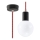 Żyrandol na lince EDISON 1xE27/60W/230V czarny/ czerwony