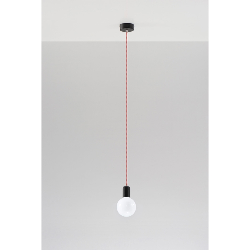 Sollux SL.0158 - Żyrandol na Lanku EDISON 1xE27/60W/230V czarny, czerwony