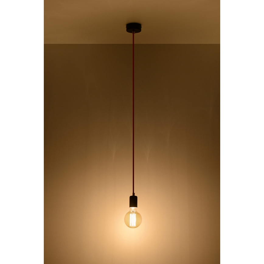 Sollux SL.0158 - Żyrandol na Lanku EDISON 1xE27/60W/230V czarny, czerwony