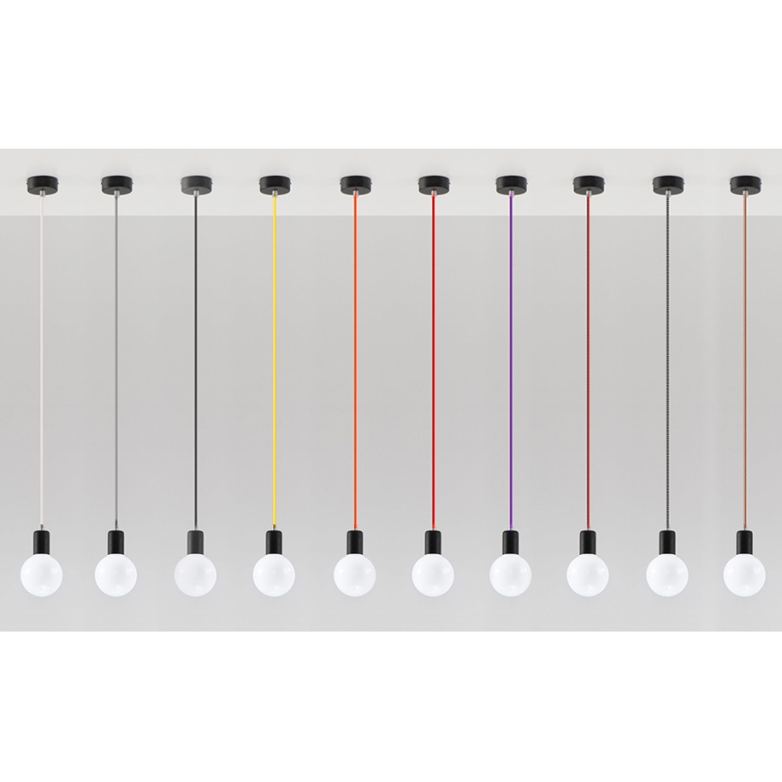 Sollux SL.0158 - Żyrandol na Lanku EDISON 1xE27/60W/230V czarny, czerwony