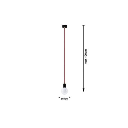 Sollux SL.0158 - Żyrandol na Lanku EDISON 1xE27/60W/230V czarny, czerwony
