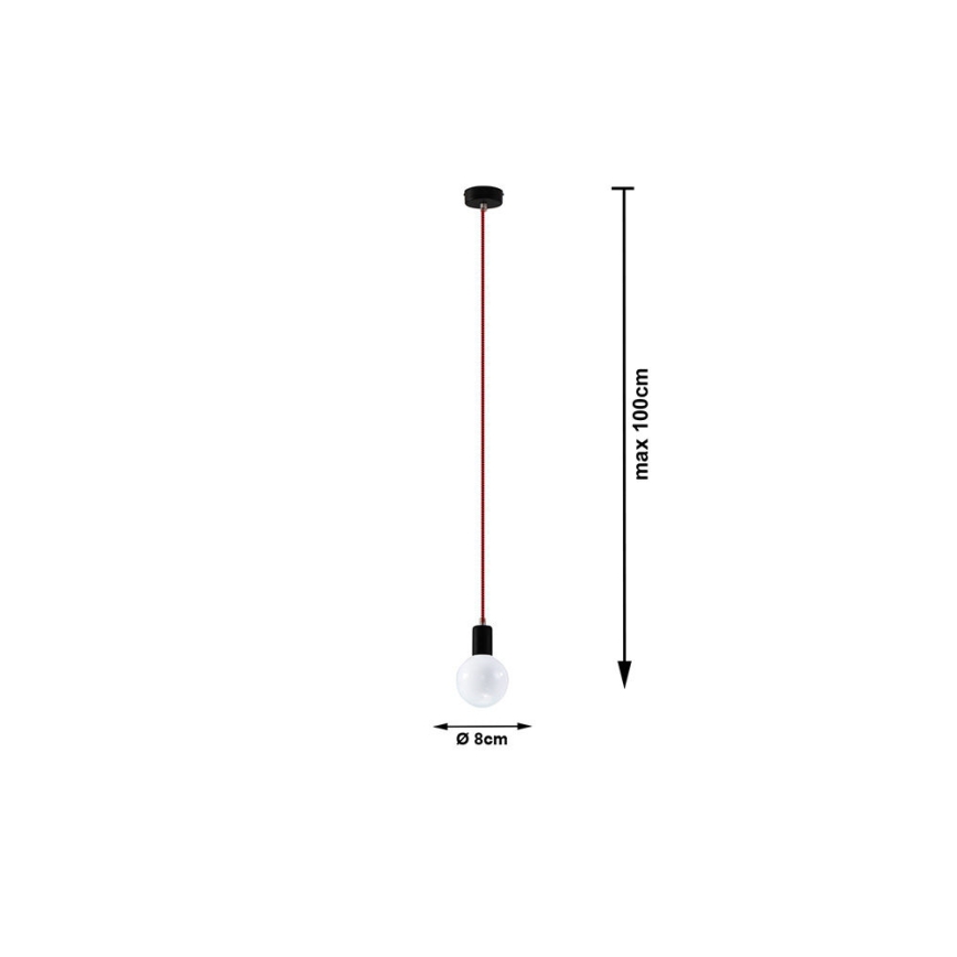 Sollux SL.0158 - Żyrandol na Lanku EDISON 1xE27/60W/230V czarny, czerwony