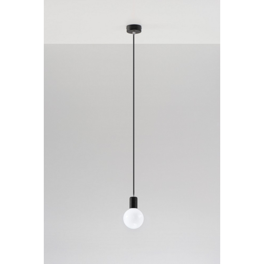 Żyrandol na lince EDISON 1xE27/60W/230V czarny