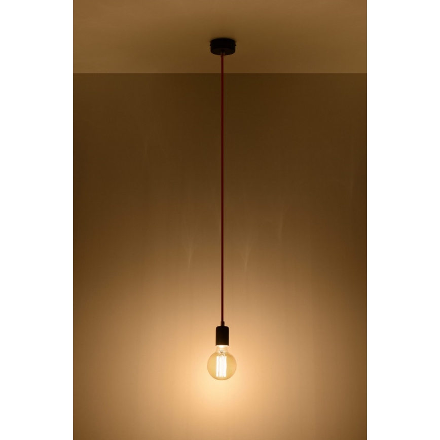 Żyrandol na lince EDISON 1xE27/60W/230V czarny