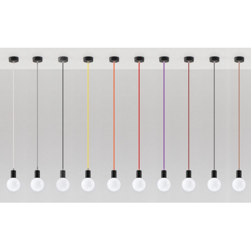 Żyrandol na lince EDISON 1xE27/60W/230V czarny