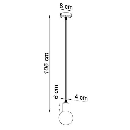 Żyrandol na lince EDISON 1xE27/60W/230V czarny